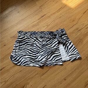 Tommy Bahama Black and Blue Patterned Bikini Skirt